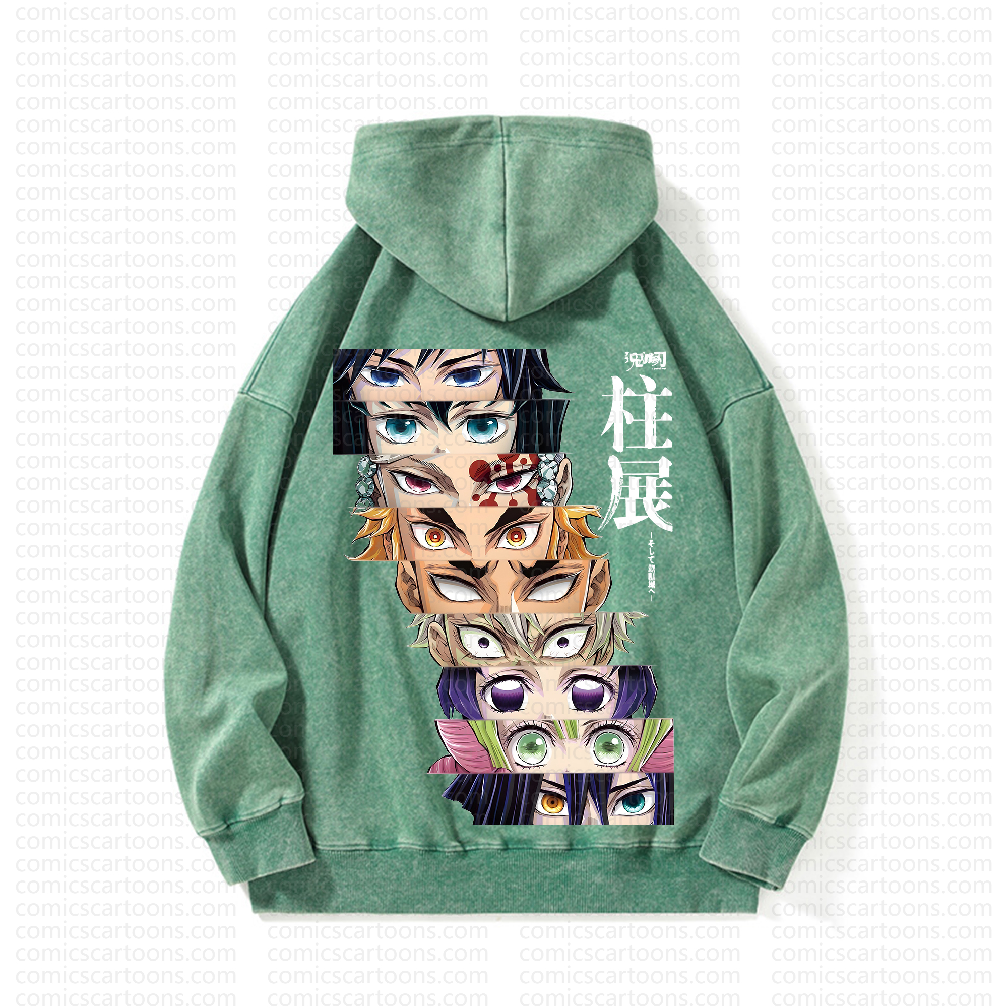 Unisex Anime Graphic Streetwear Vintage Washed Hoodie