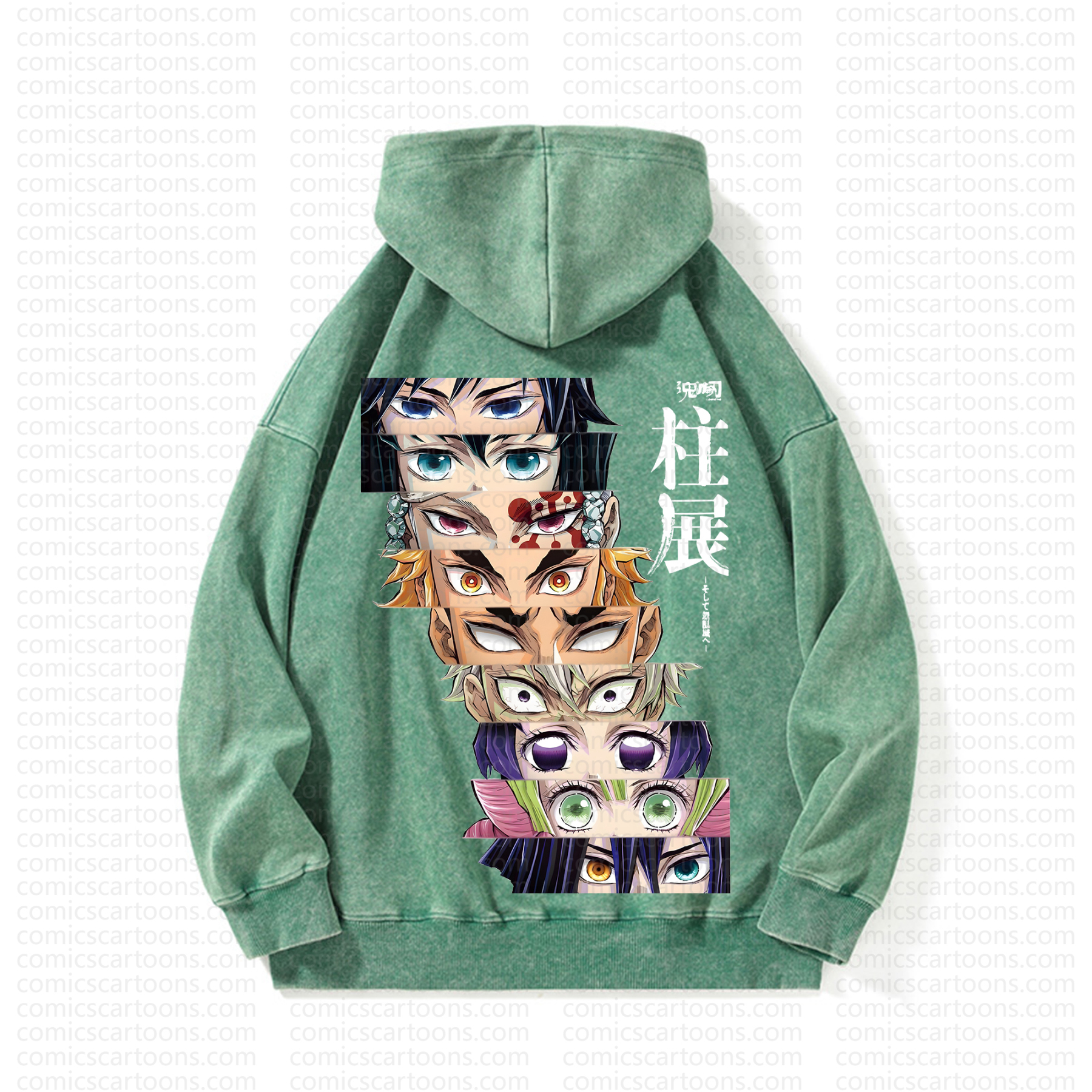 Unisex Anime Graphic Streetwear Vintage Washed Hoodie