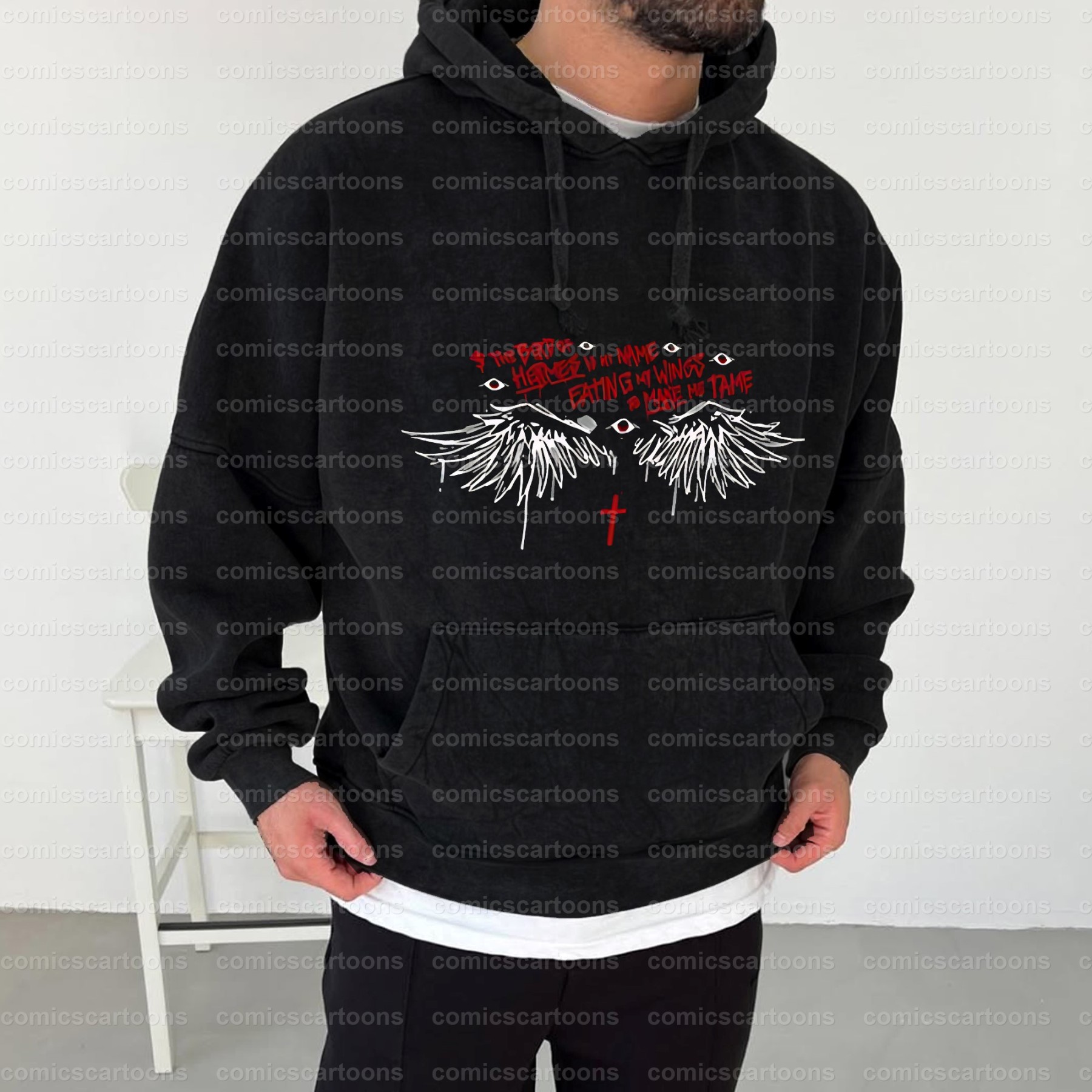 Vintage 3D Direct Inkjet Printed Washed Unisex Plush Hoodie