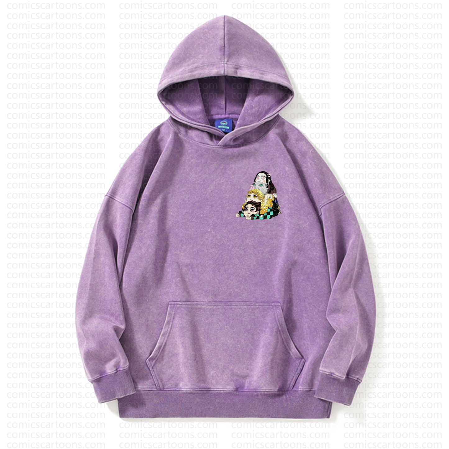 Unisex Anime Graphic Streetwear Vintage Washed Hoodie