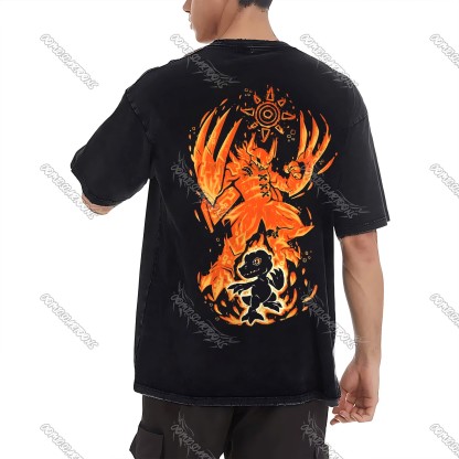 Vintage 3D Direct Inkjet Printed Washed Unisex T-Shirt