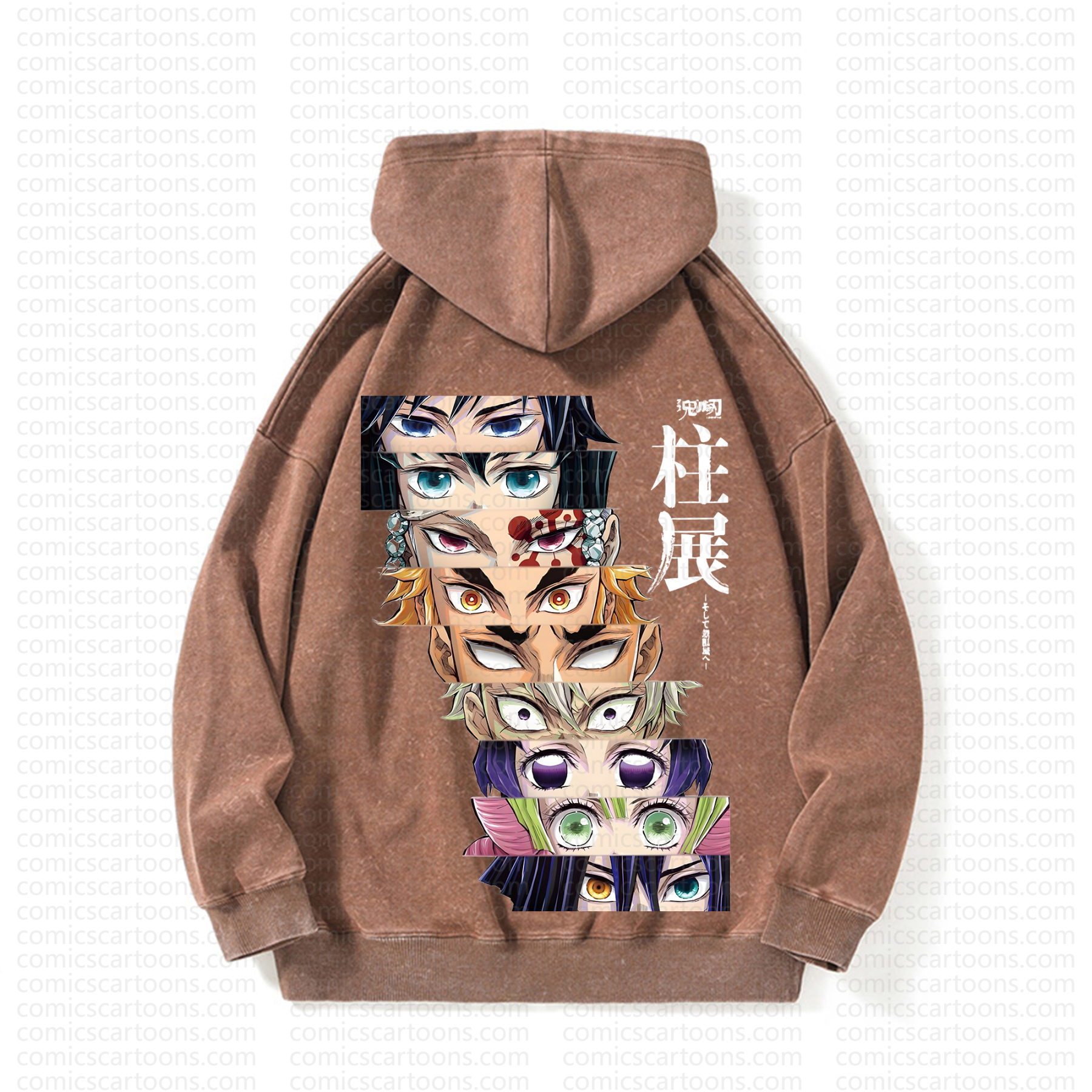 Unisex Anime Graphic Streetwear Vintage Washed Hoodie