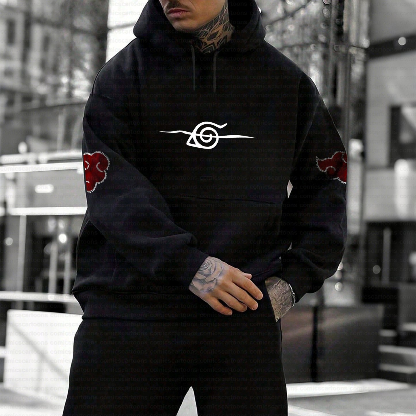 Plus Velvet Unisex Anime Graphic Streetwear Vintage Hoodie