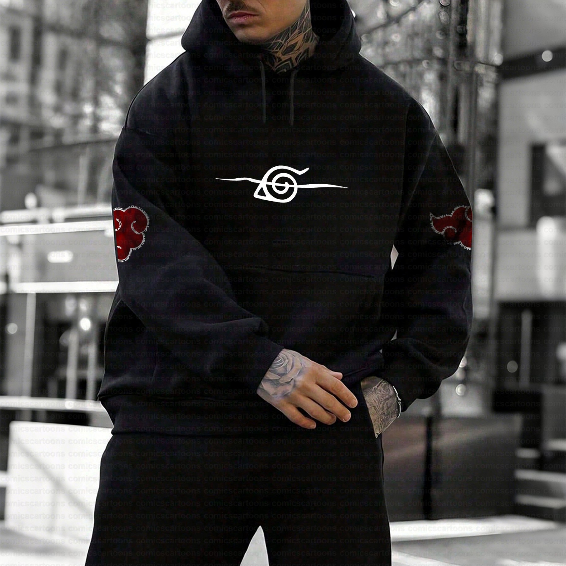 Plus Velvet Unisex Anime Graphic Streetwear Vintage Hoodie