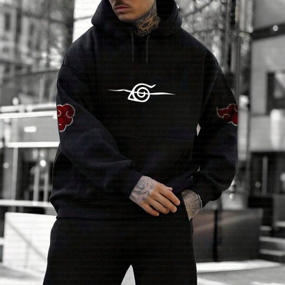 Plus Velvet Unisex Anime Graphic Streetwear Vintage Hoodie