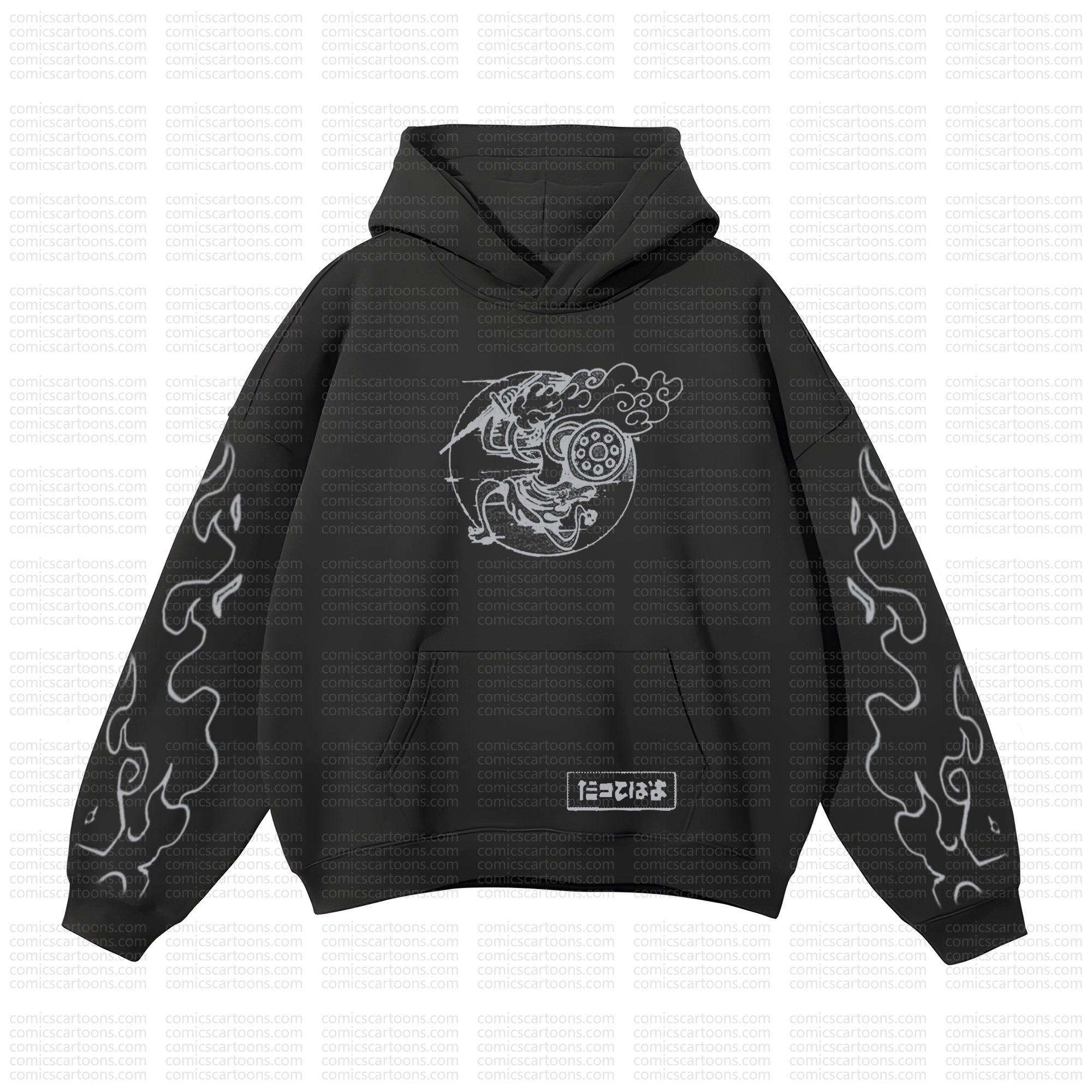 Unisex Anime Pattern Street Retro Plush Hoodie