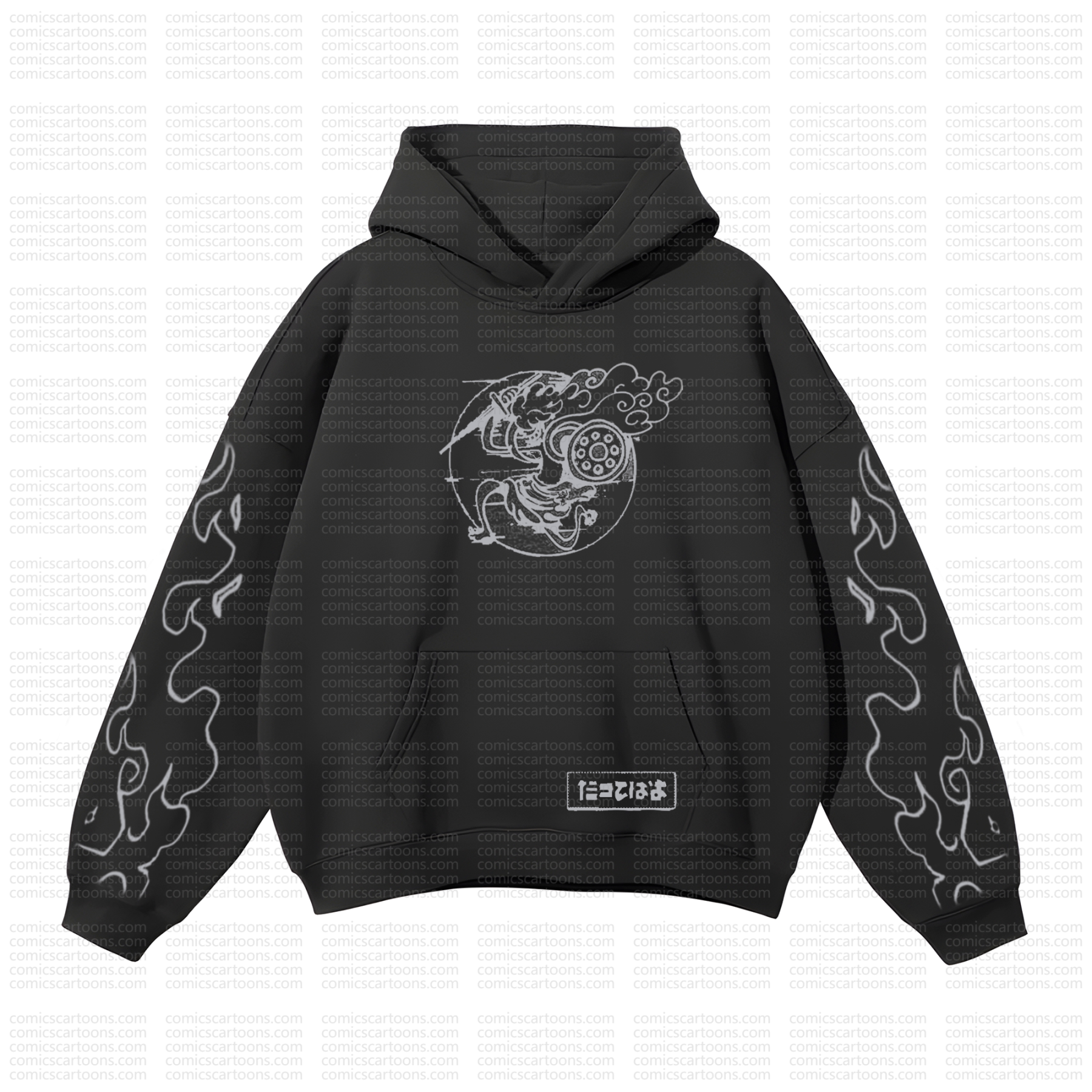 Unisex Anime Pattern Street Retro Plush Hoodie