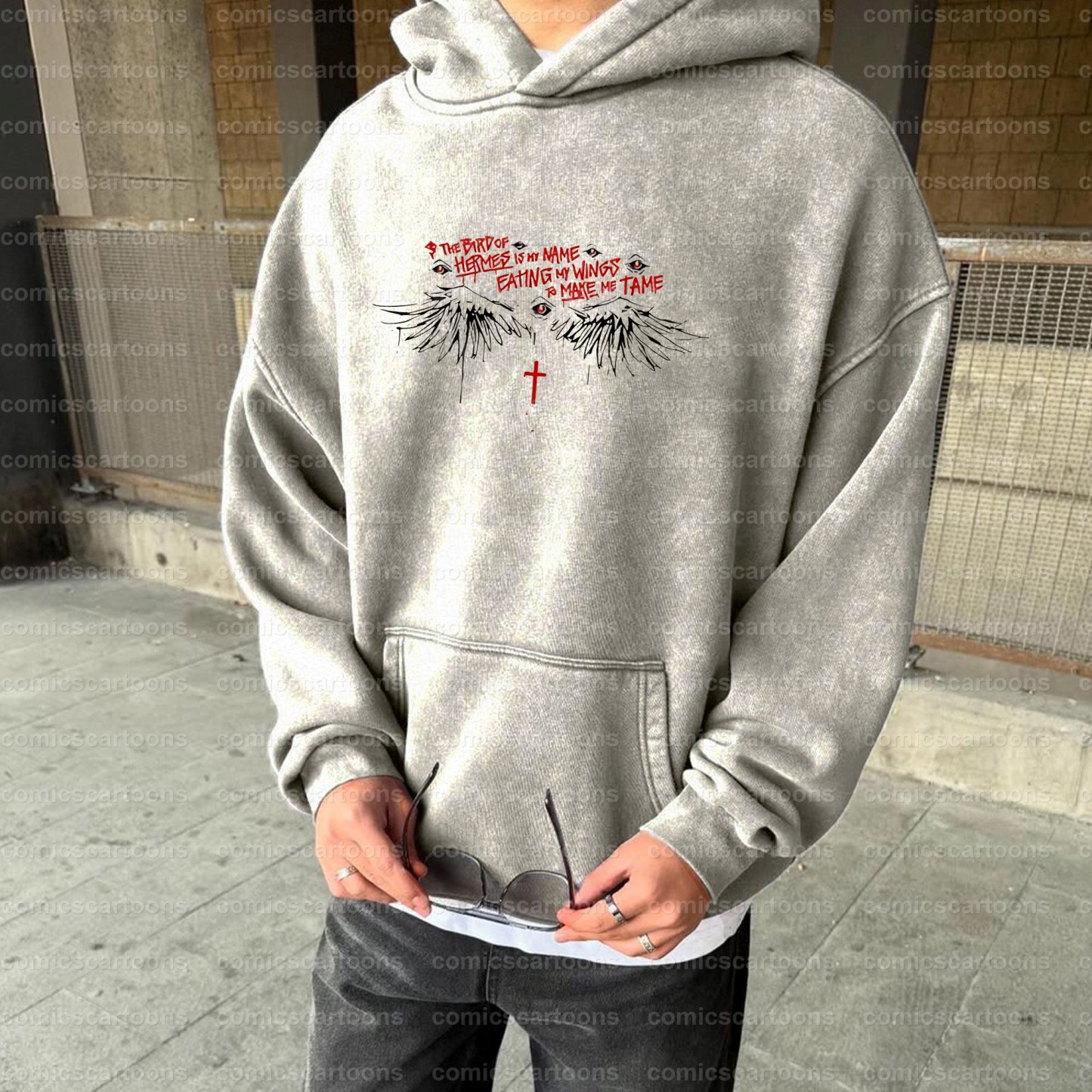 Vintage 3D Direct Inkjet Printed Washed Unisex Plush Hoodie