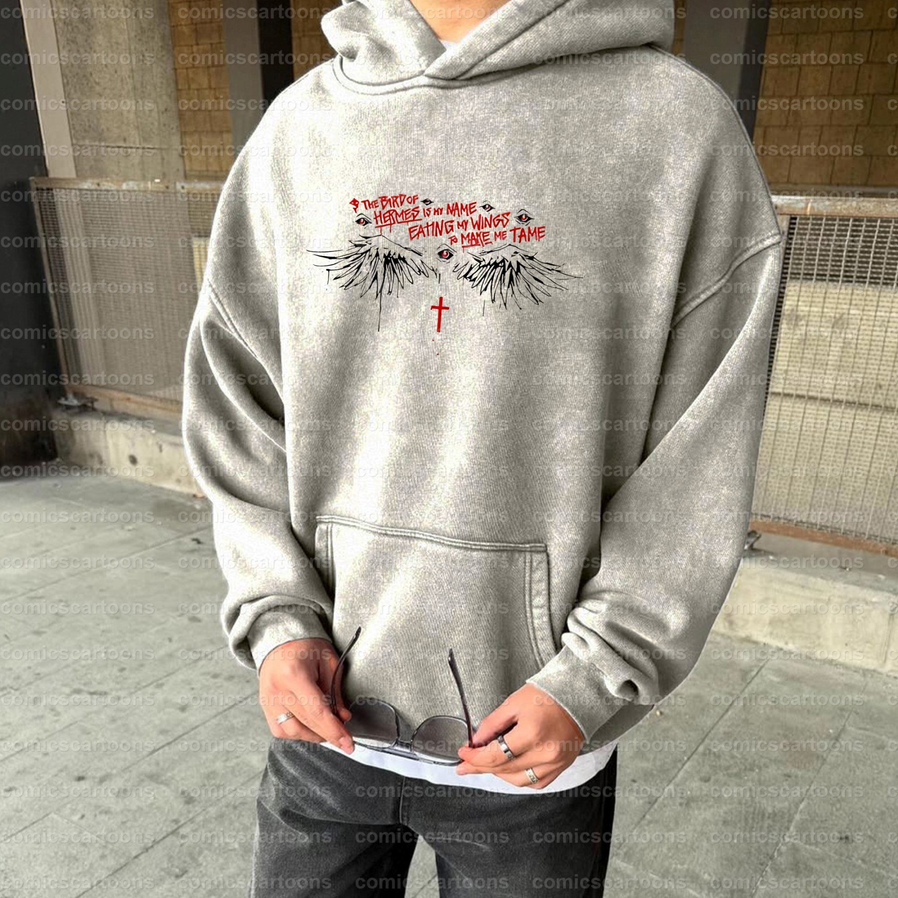 Vintage 3D Direct Inkjet Printed Washed Unisex Plush Hoodie