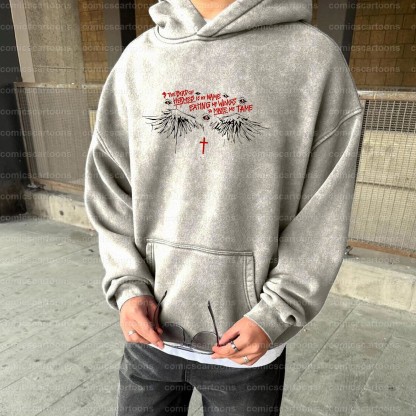 Vintage 3D Direct Inkjet Printed Washed Unisex Plush Hoodie