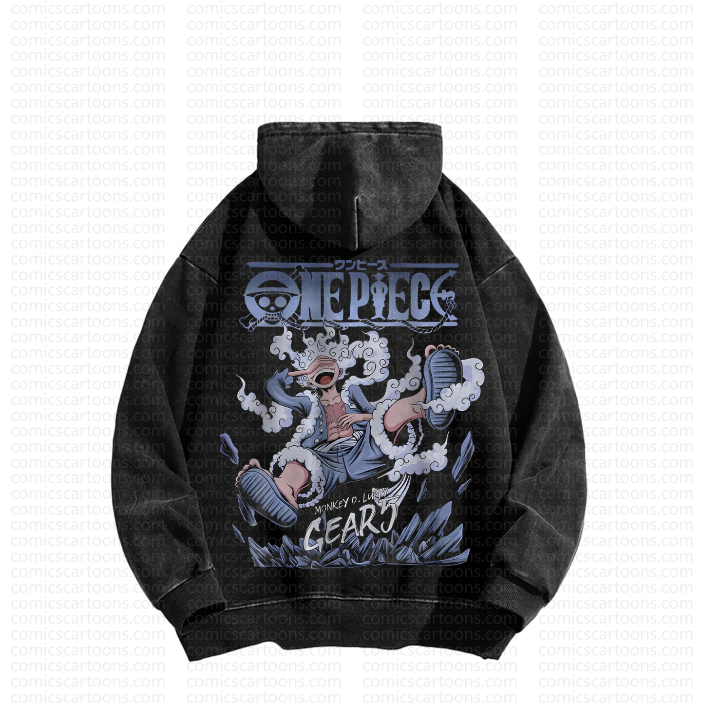 Unisex Anime Graphic Streetwear Vintage Washed Hoodie | One Piece