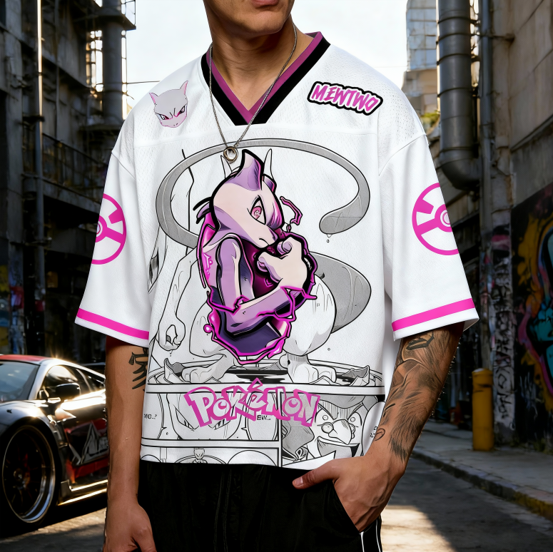 Unisex Anime Retro Mesh Sports Jersey T-Shirt