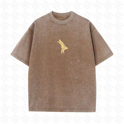 Unisex High Quality Inspired Vintage Washed 3D Direct Injection T-Shirt