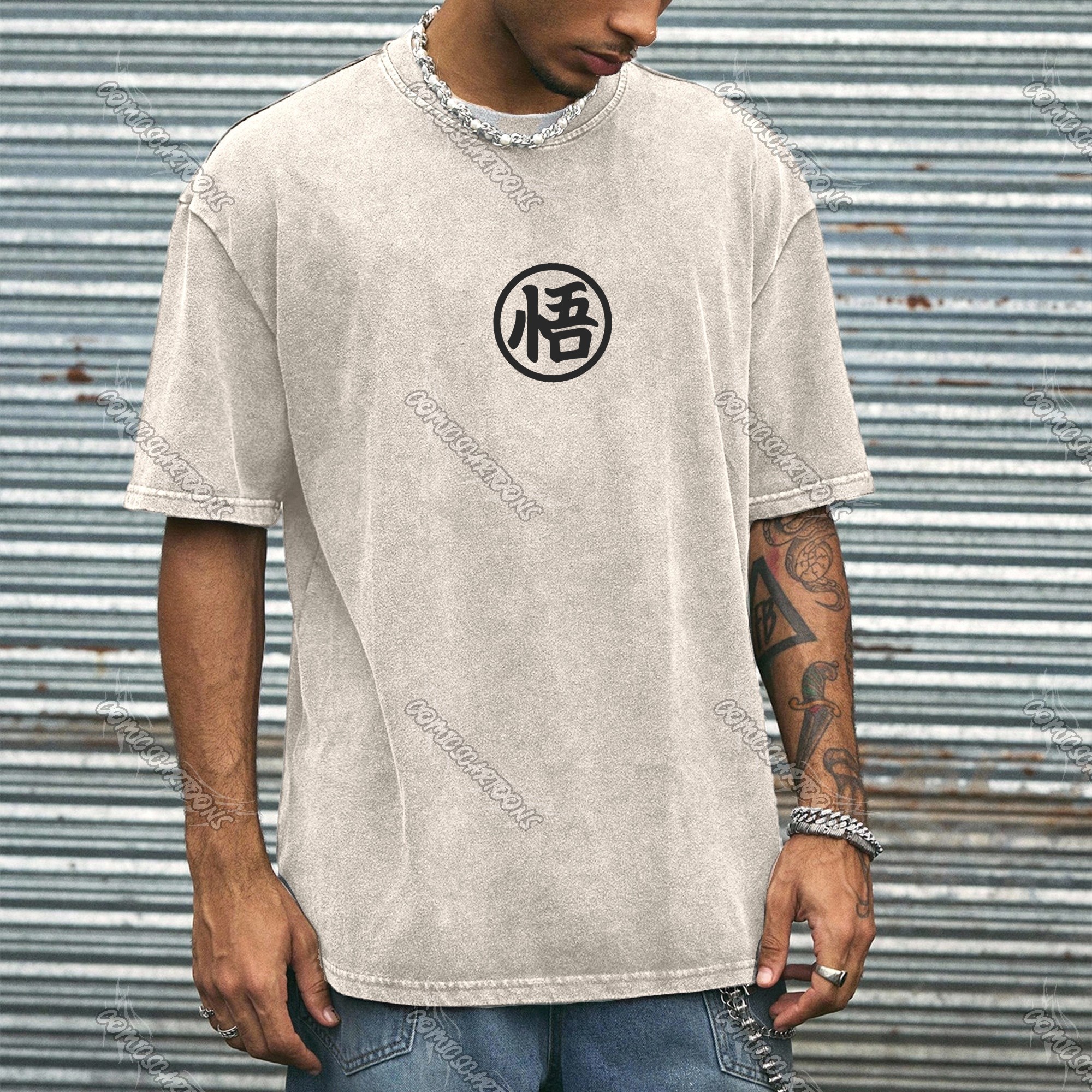 Unisex Anime Inspired Vintage Washed T-Shirt