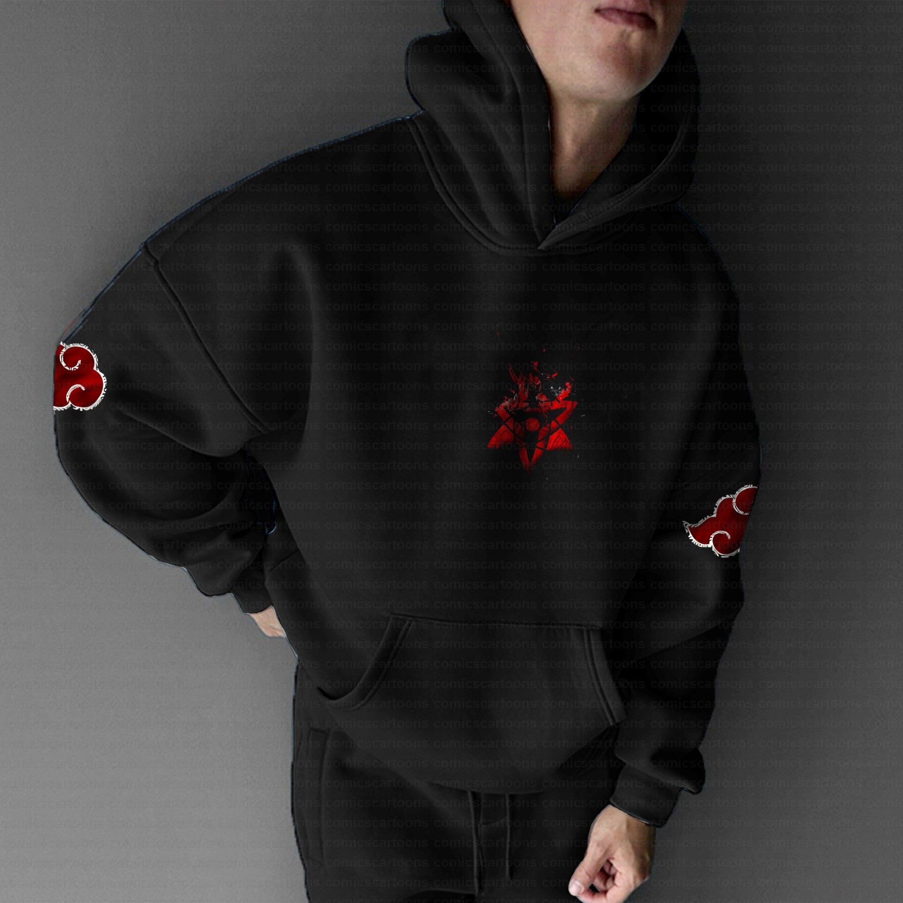 Plus Velvet Unisex Anime Graphic Streetwear Vintage Hoodie
