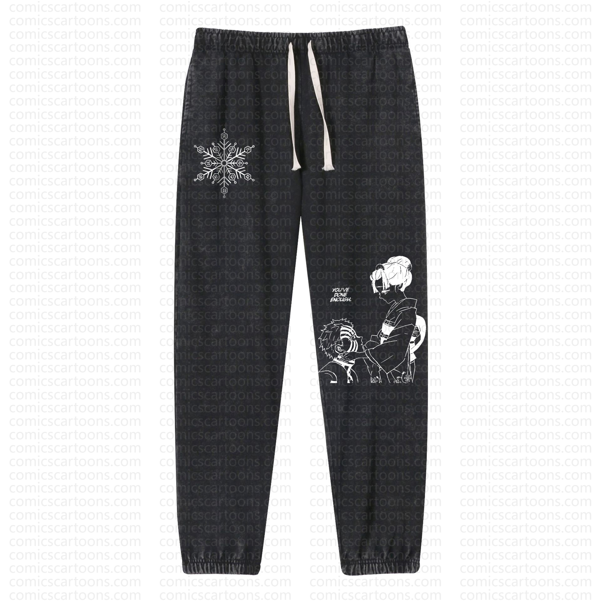 Unisex Anime Graphic Streetwear Vintage Washed Pant