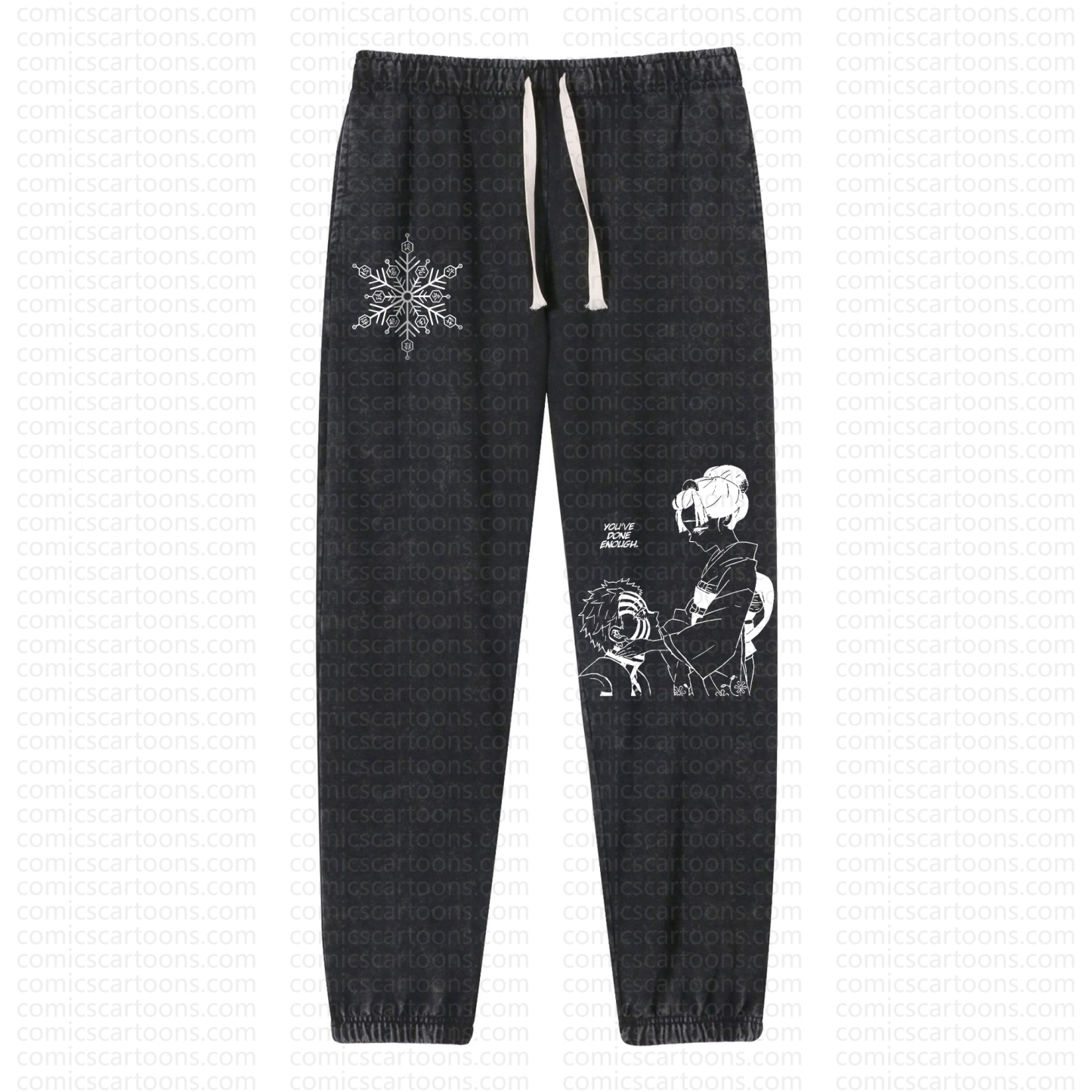 Unisex “Demon Slayer” Anime Graphic Streetwear Vintage Washed Pant