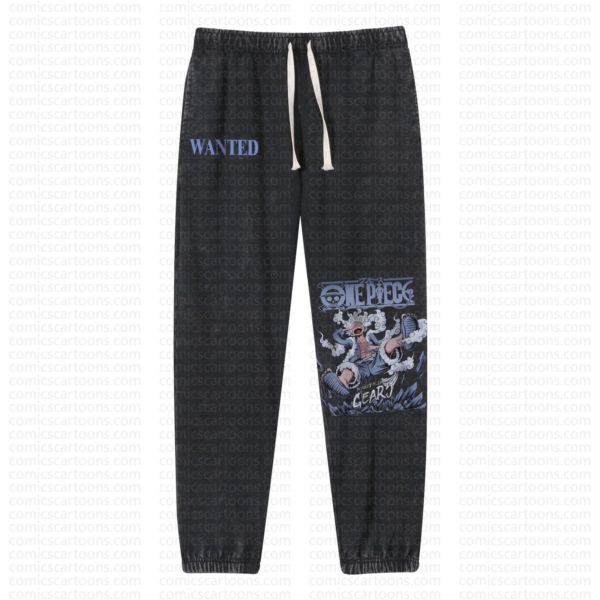 Unisex Anime Graphic Streetwear Vintage Washed Pant