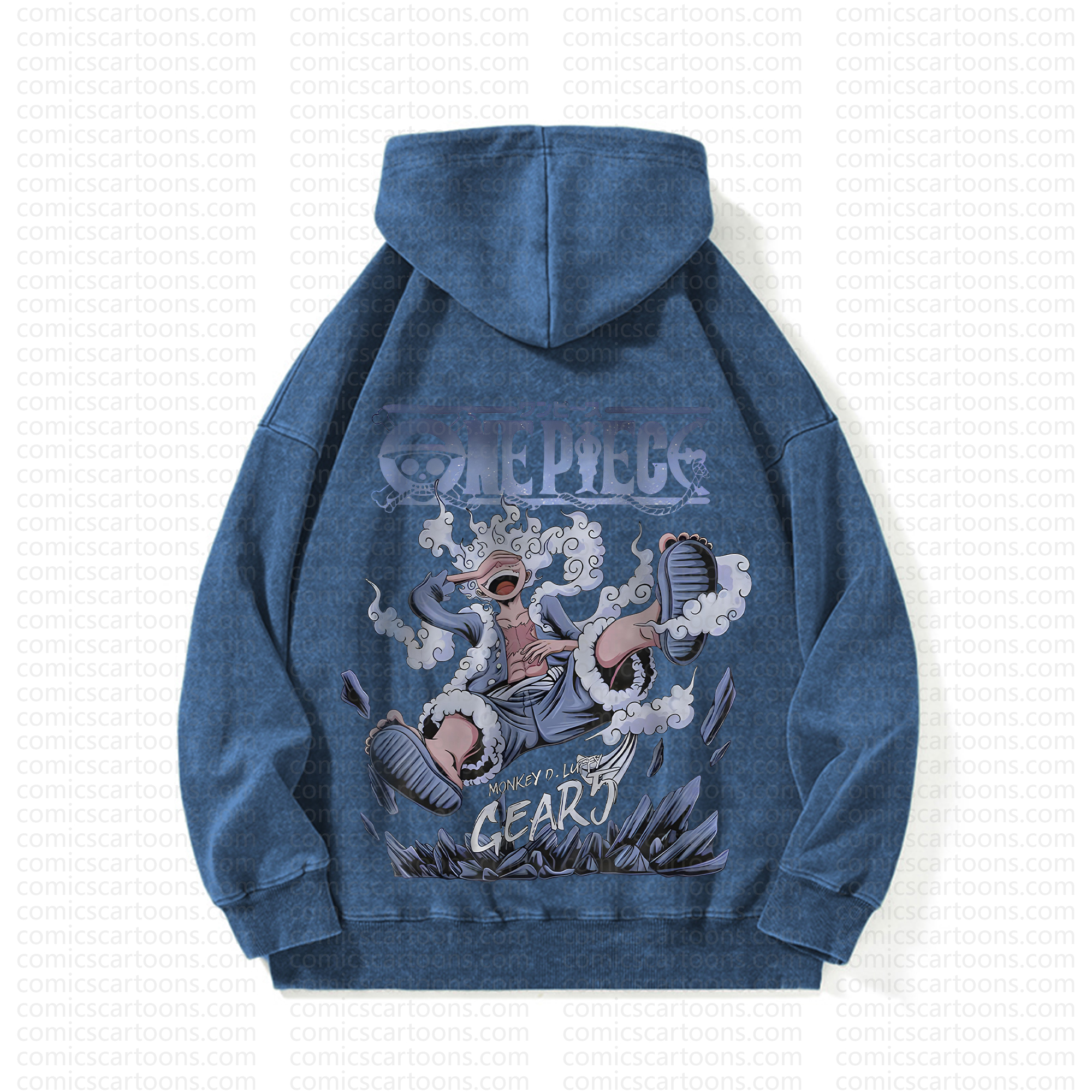 Unisex Anime Graphic Streetwear Vintage Washed Hoodie