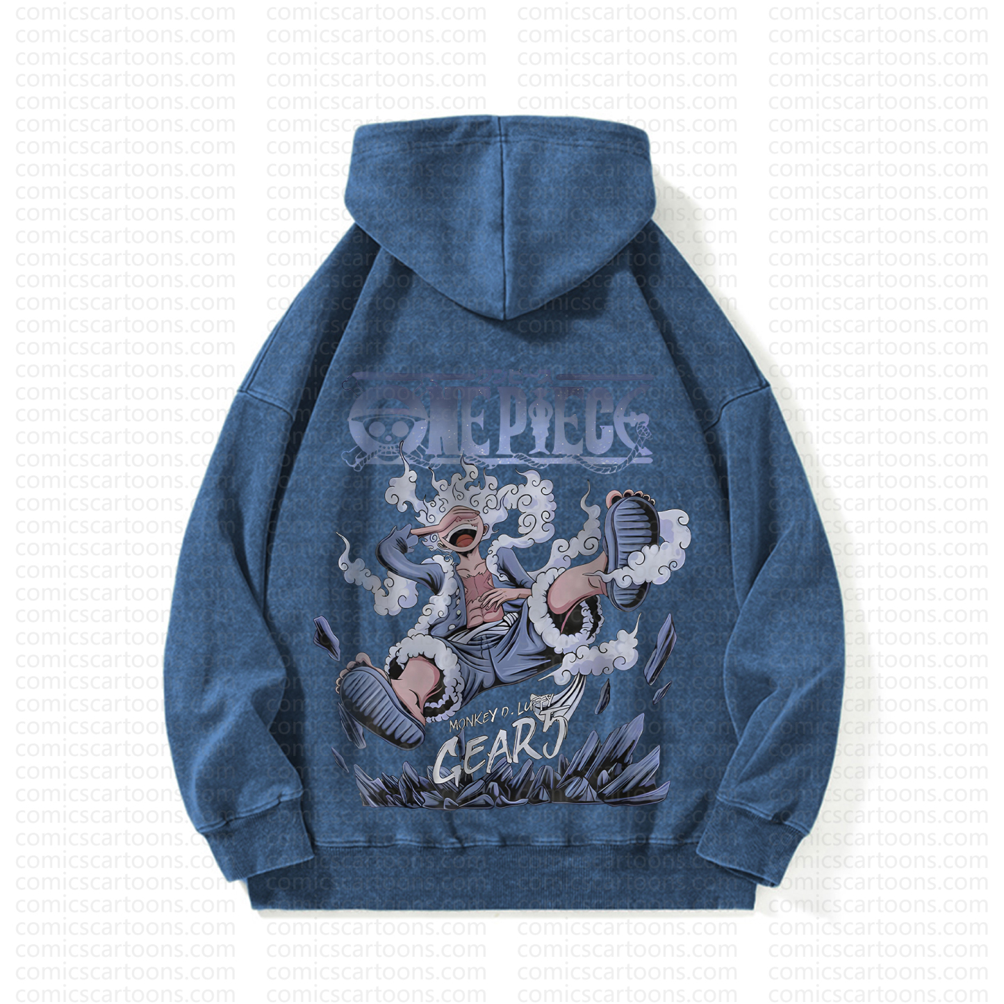 Unisex Anime Graphic Streetwear Vintage Washed Hoodie