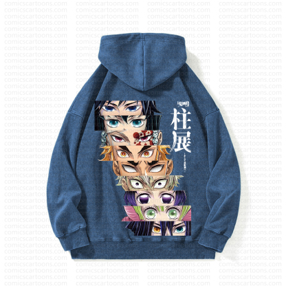 Unisex Anime Graphic Streetwear Vintage Washed Hoodie