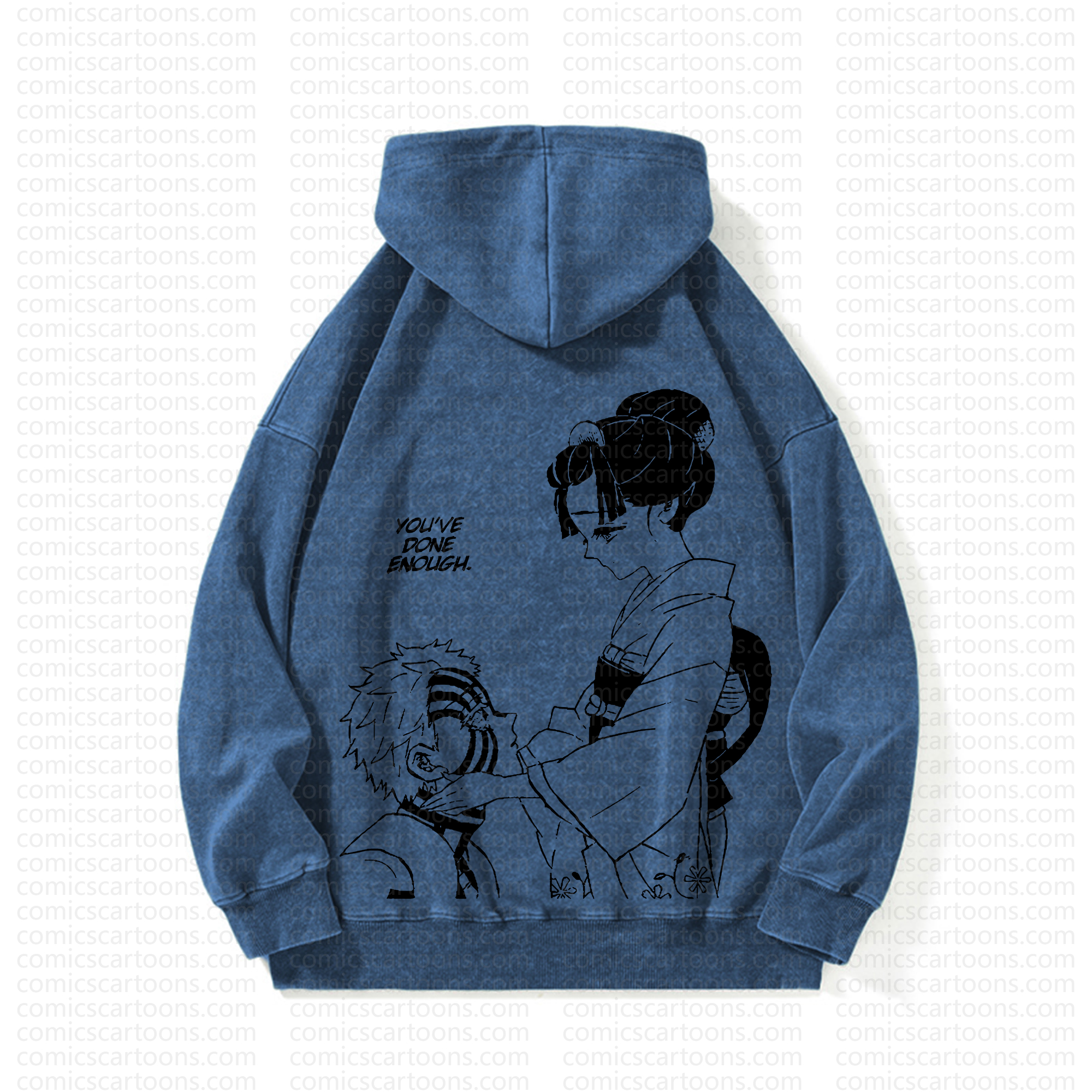 Unisex Anime Graphic Streetwear Vintage Washed Hoodie