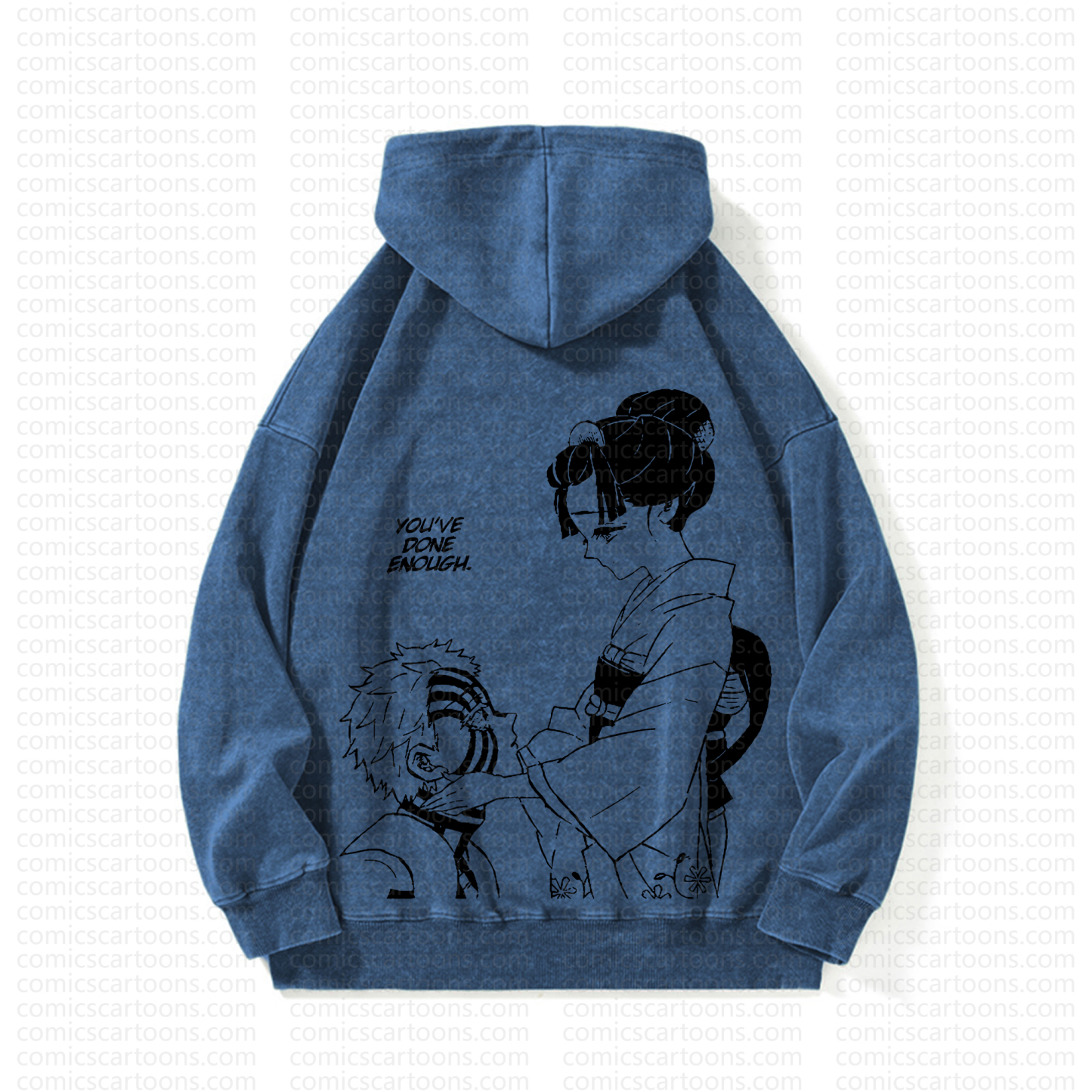 Unisex Anime Graphic Streetwear Vintage Washed Hoodie