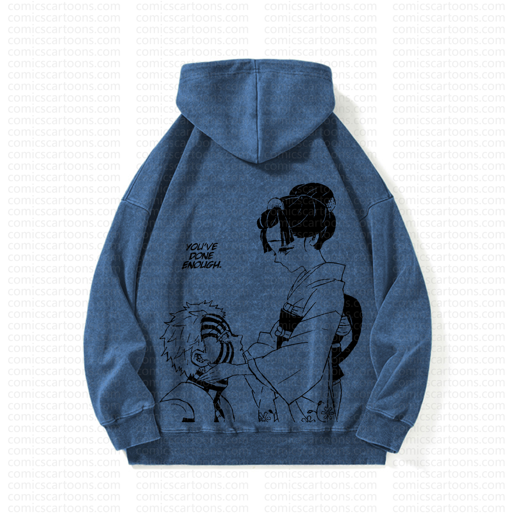 Unisex Anime Graphic Streetwear Vintage Washed Hoodie