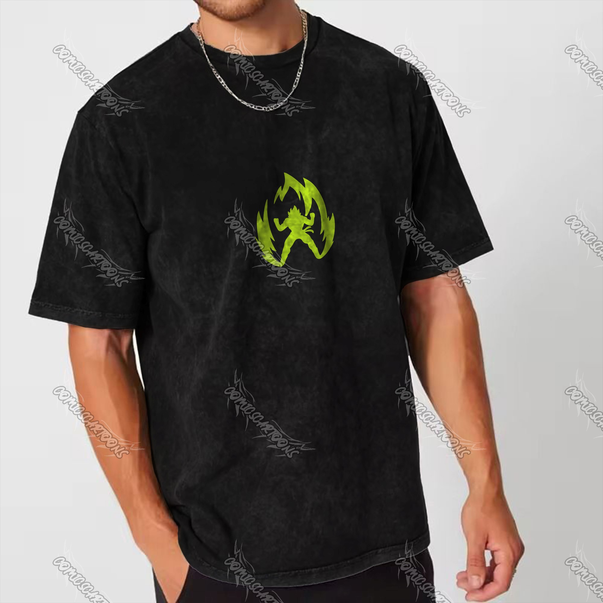 Unisex Anime Inspired Vintage Washed T-Shirt