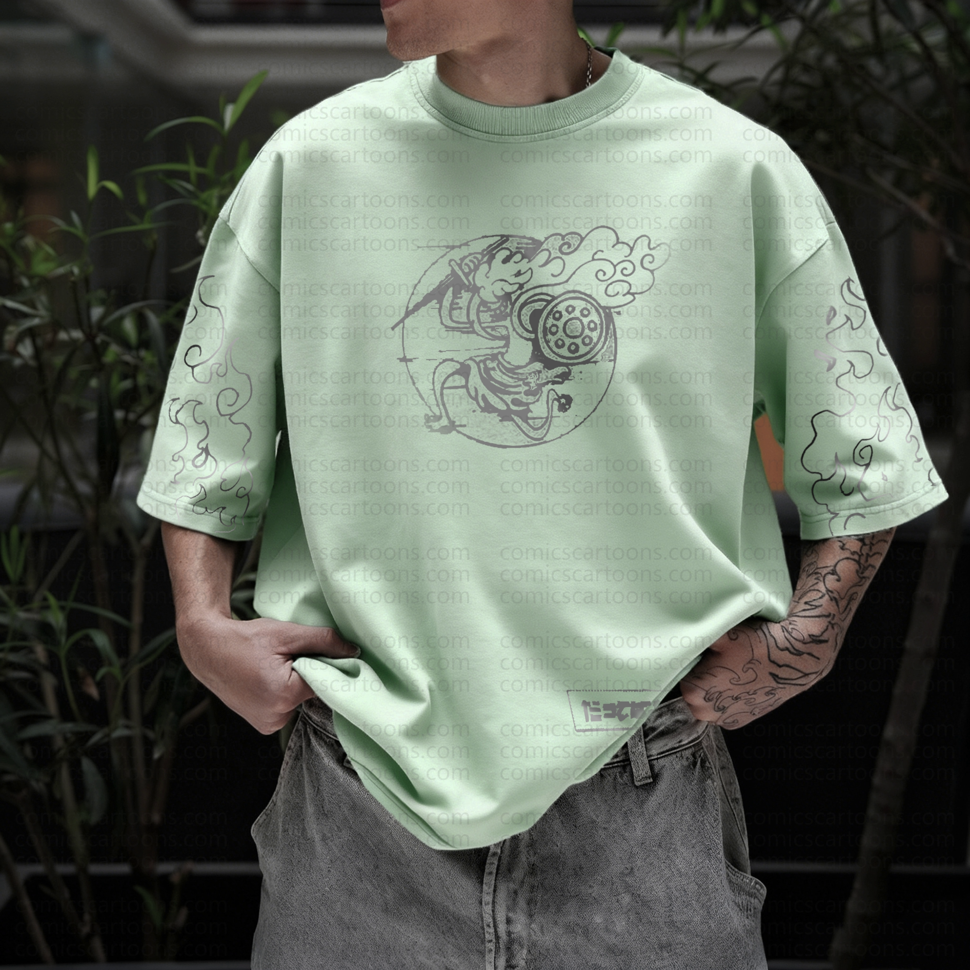 Unisex Anime Pattern Street Retro Plush Hoodie