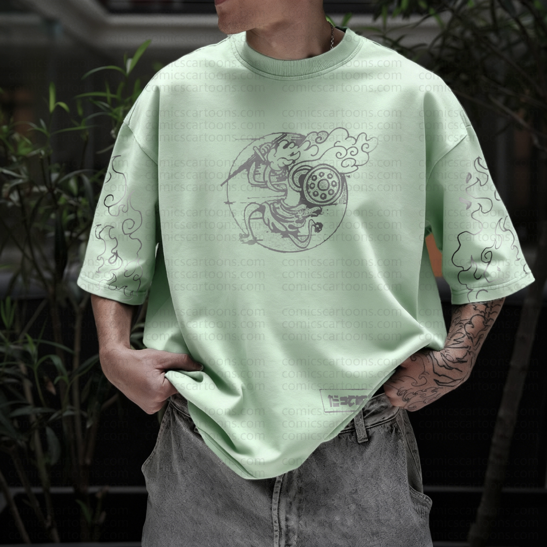 Unisex Anime Pattern Street Retro Plush Hoodie