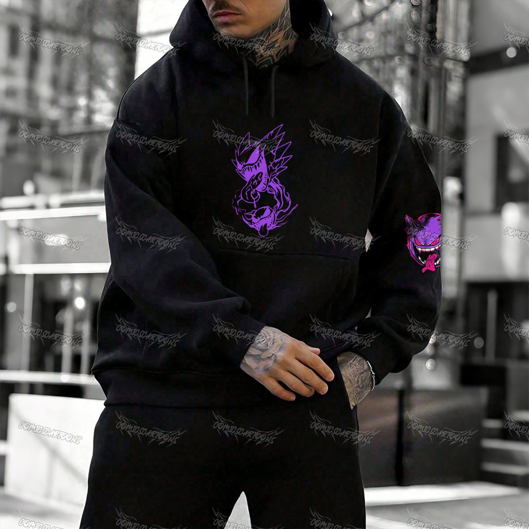 Plus Velvet Unisex Anime Graphic Streetwear Vintage Hoodie