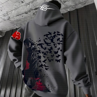 Plus Velvet Unisex Anime Graphic Streetwear Vintage Hoodie