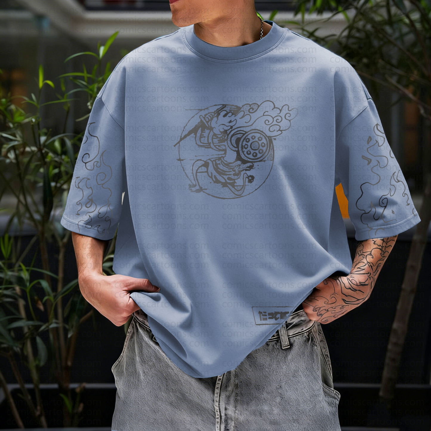 Unisex Anime Pattern Street Retro Plush Hoodie