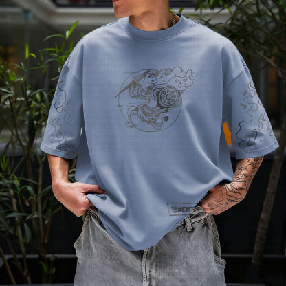 Unisex Anime Pattern Street Retro Plush Hoodie