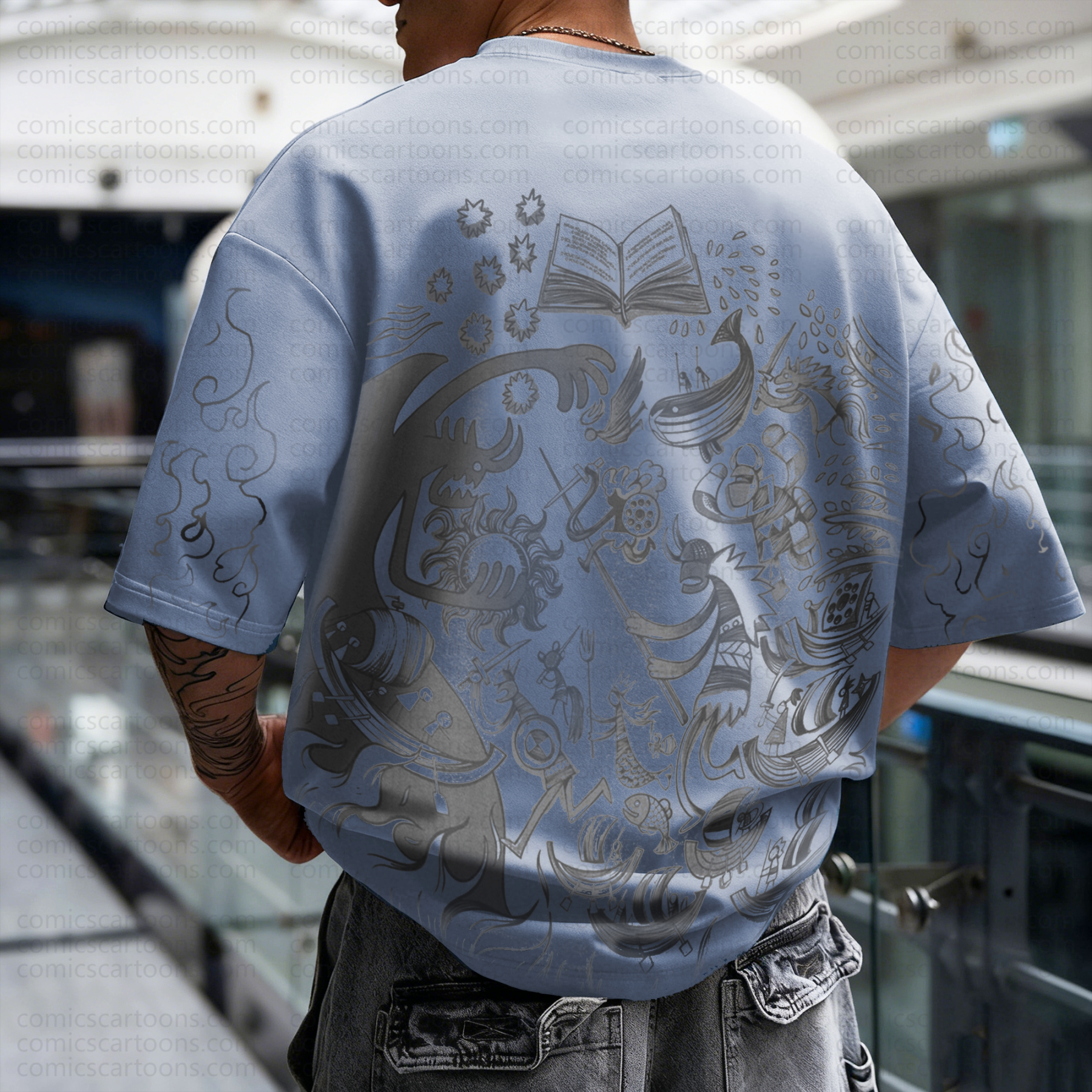 Unisex Anime Pattern Street Retro Plush Hoodie