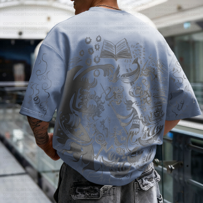 Unisex Anime Pattern Street Retro Plush Hoodie