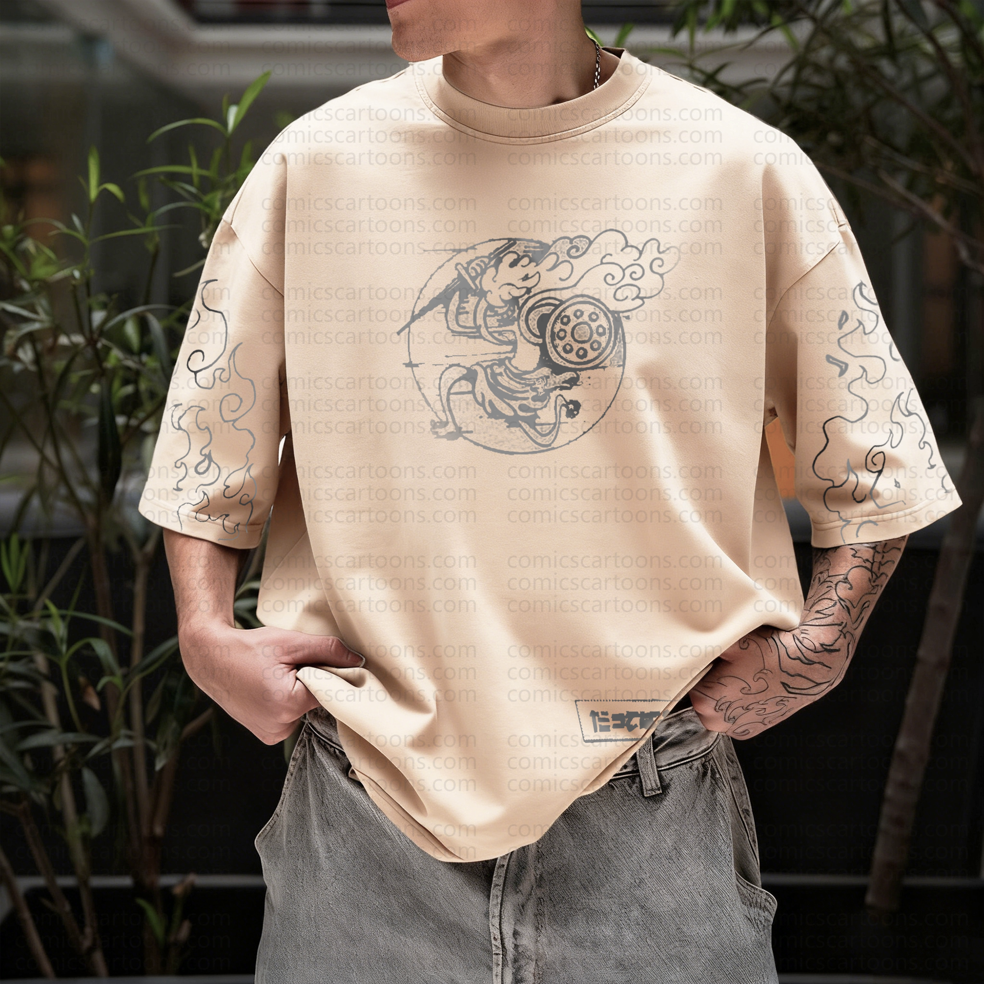 Unisex Anime Pattern Street Retro Plush Hoodie