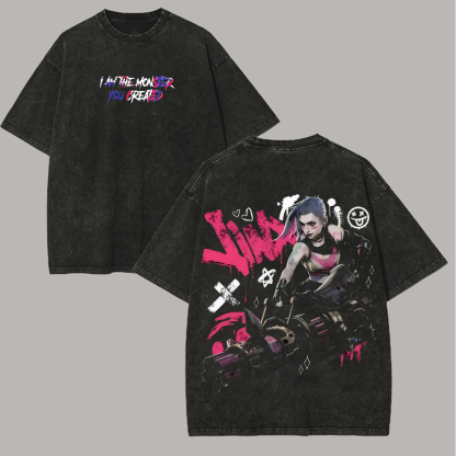 I Am The Monster You Created Printed Unisex Washed T-Shirt