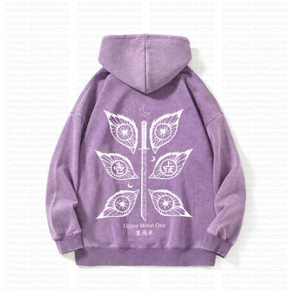 Unisex Anime Graphic Streetwear Vintage Washed Hoodie