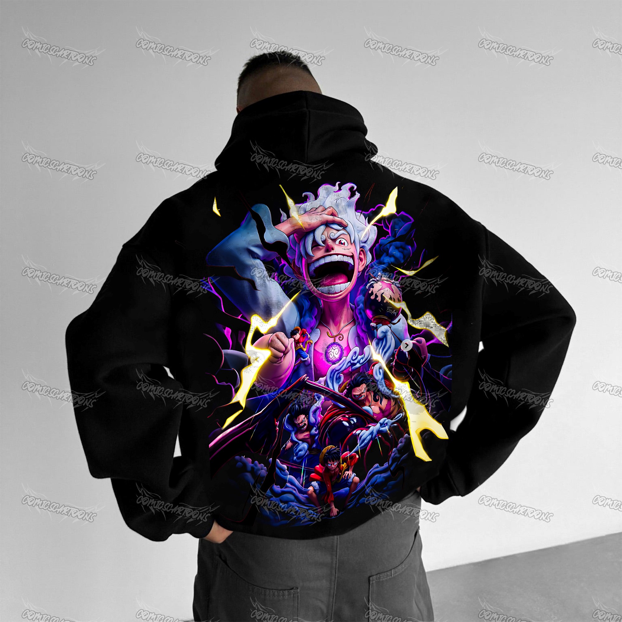 Plus Velvet Unisex Anime Graphic Streetwear Vintage Hoodie