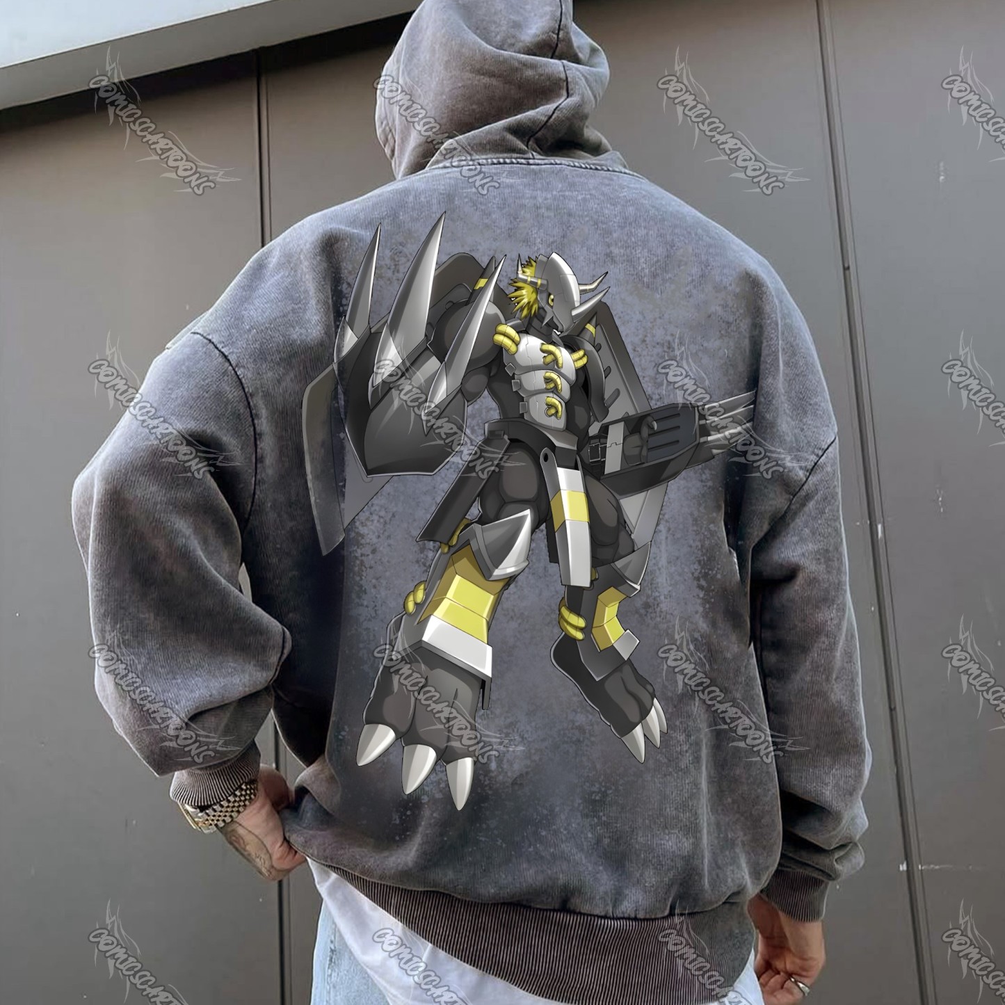 Vintage 3D Direct Inkjet Printed Washed Unisex Plush Hoodie