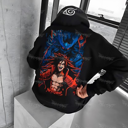 Plus Velvet Unisex Anime Graphic Streetwear Vintage Hoodie