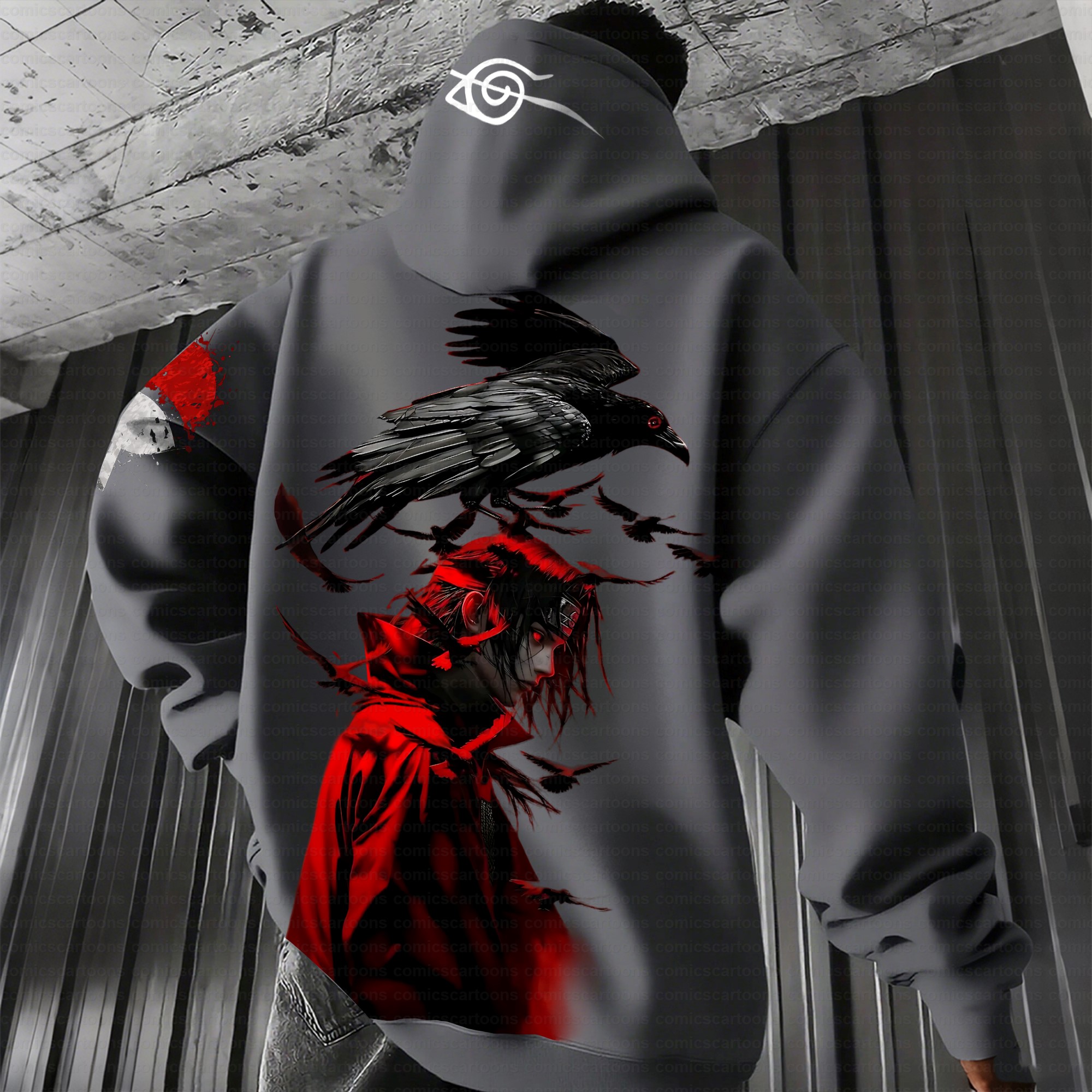 Plus Velvet Unisex Anime Graphic Streetwear Vintage Hoodie