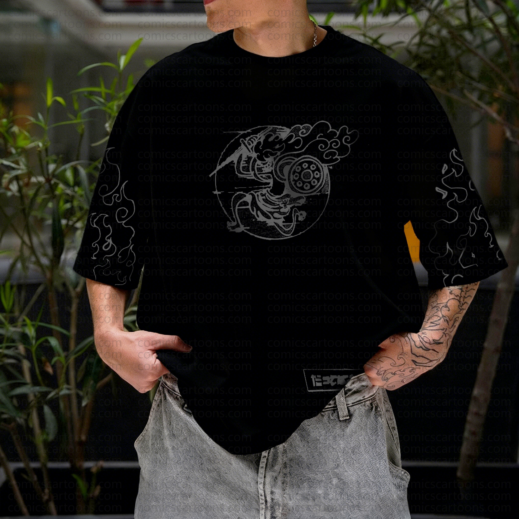 Unisex Anime Pattern Street Retro Plush Hoodie