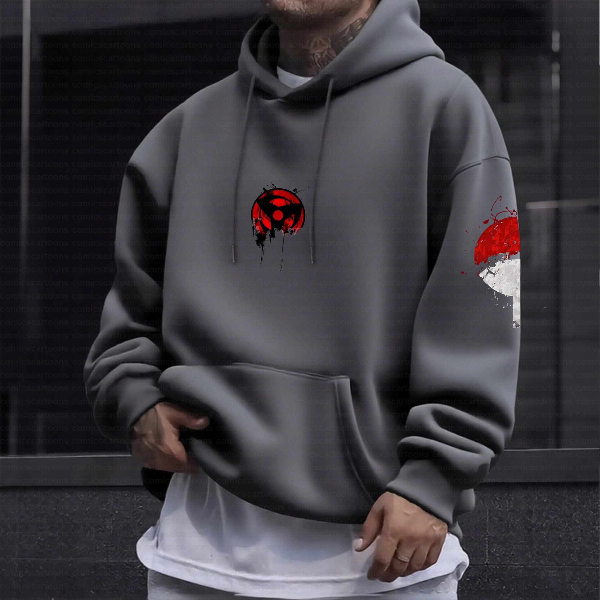 Plus Velvet Unisex Anime Graphic Streetwear Vintage Hoodie