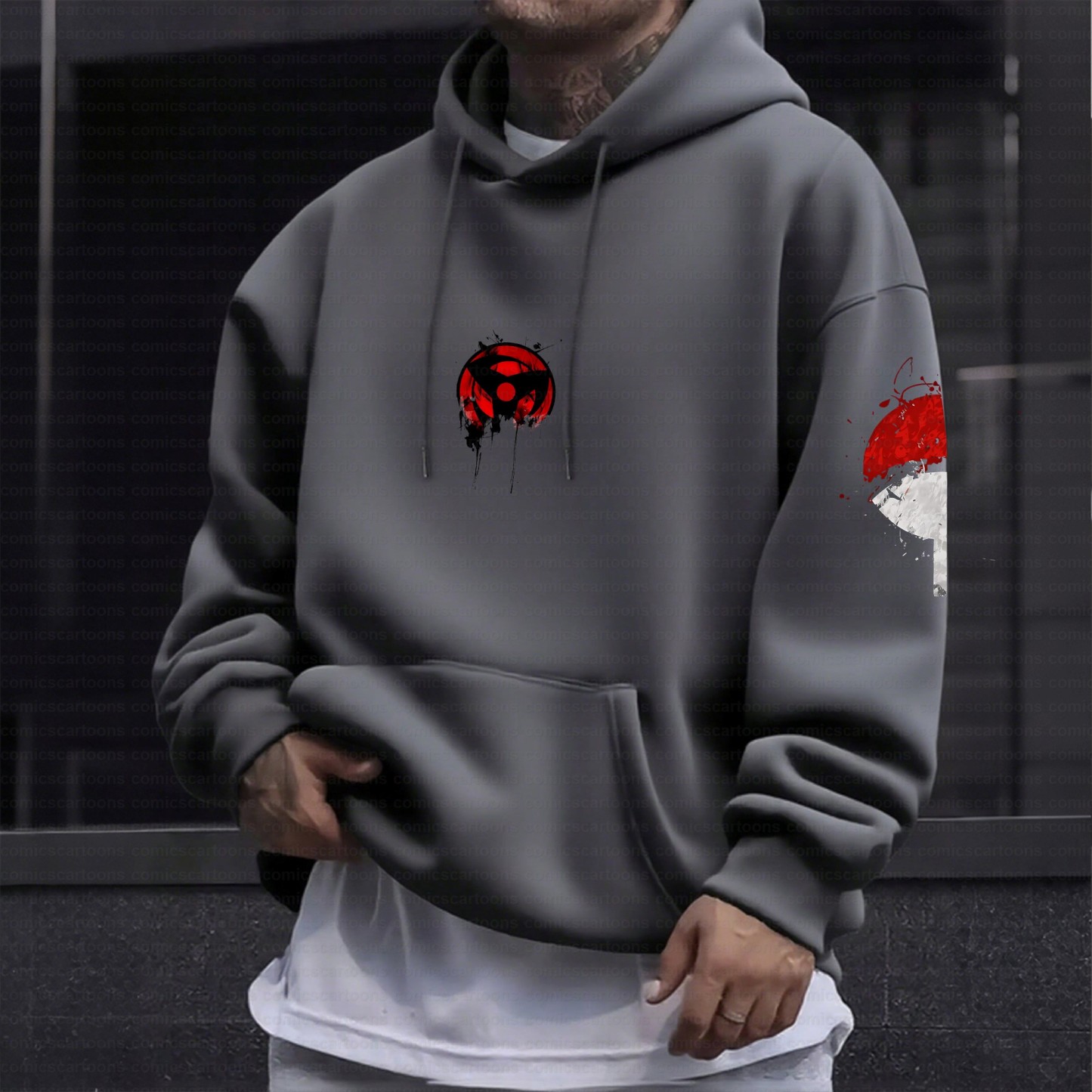 Plus Velvet Unisex Anime Graphic Streetwear Vintage Hoodie