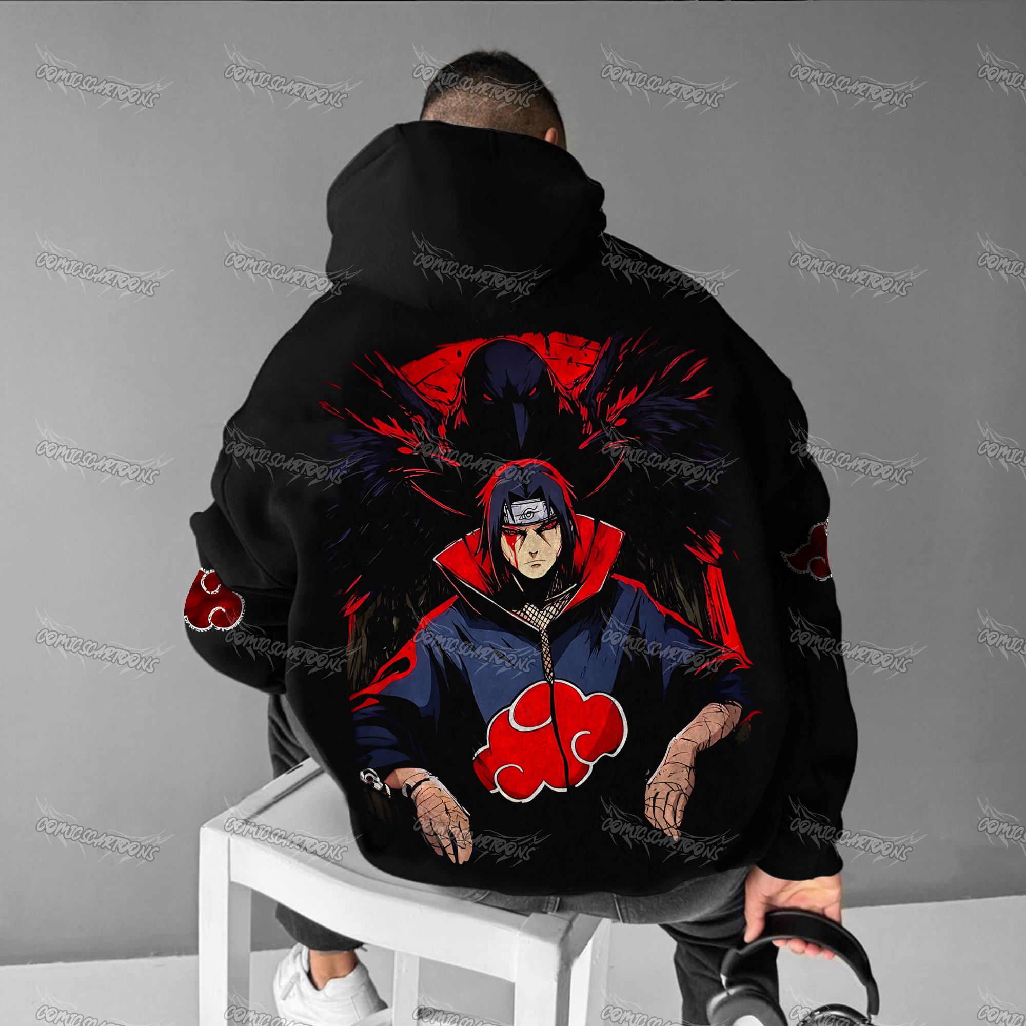 Plus Velvet Unisex Anime Graphic Streetwear Vintage Hoodie