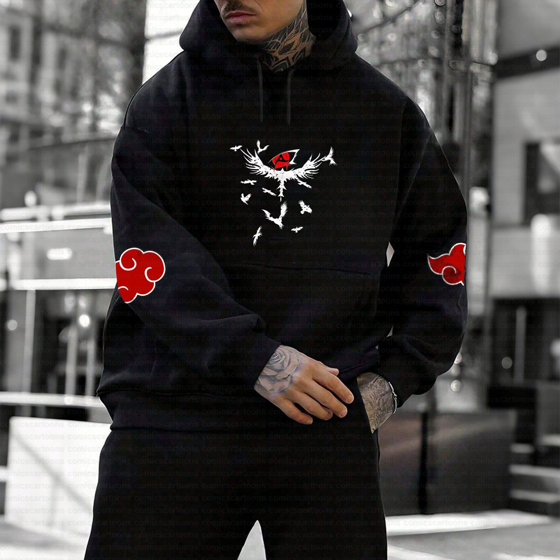 Plus Velvet Unisex Anime Graphic Streetwear Vintage Hoodie