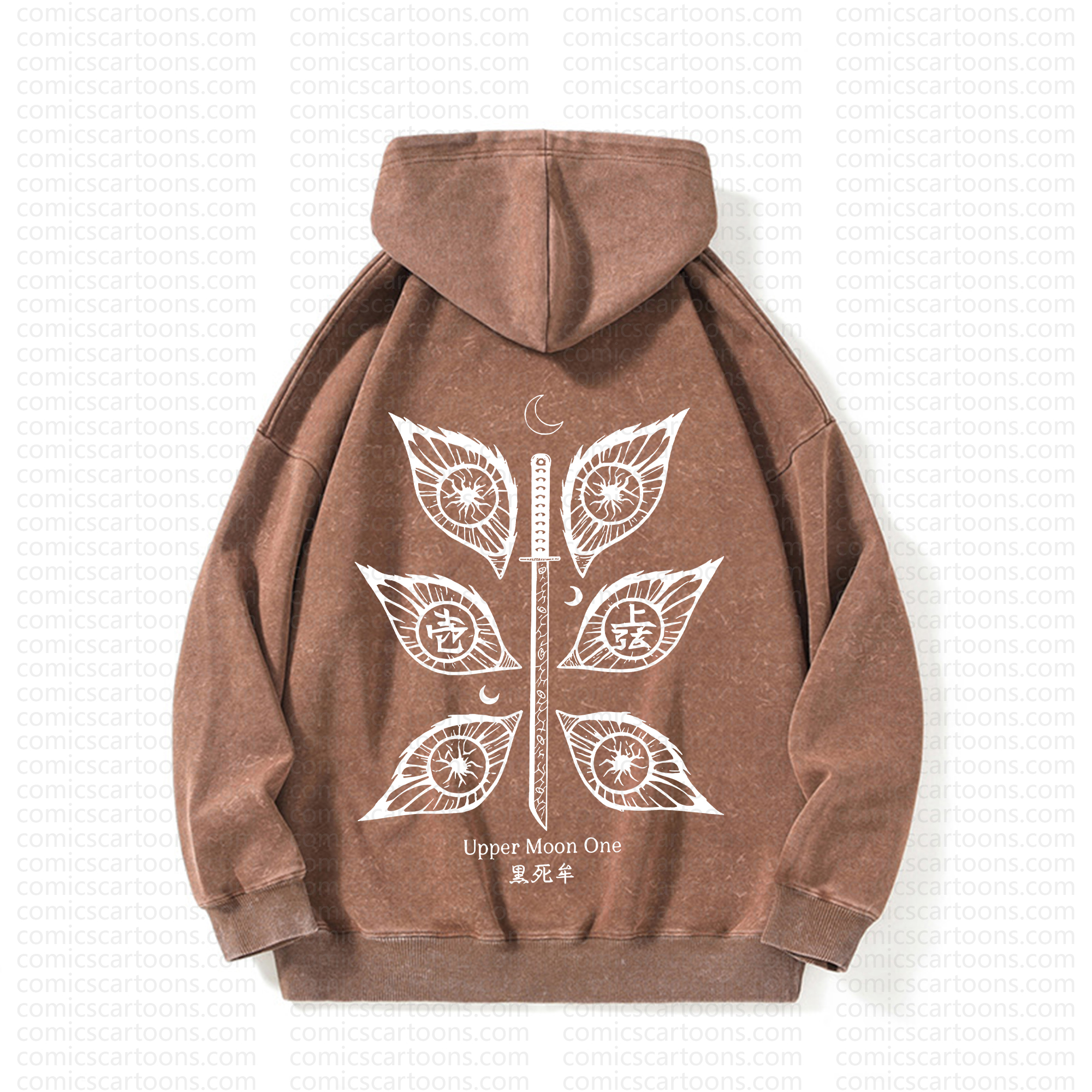 Unisex Anime Graphic Streetwear Vintage Washed Hoodie